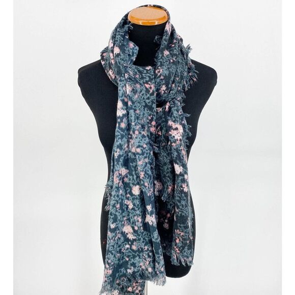Melrose and Market Dark Gray Pink Splatter Multi Colored Lightweight Scarf NWT - Picture 2 of 6
